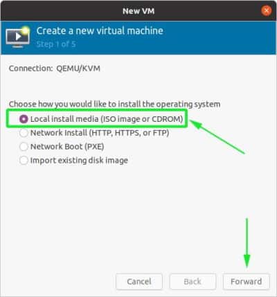 Installare Kvm su Ubuntu - Creare macchina virtuale installazione Local