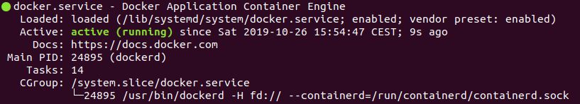 Installare Docker su Ubuntu - Stato Servizio