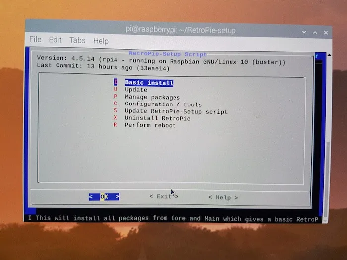 Installare Retropie su Raspberry - Basic Installation
